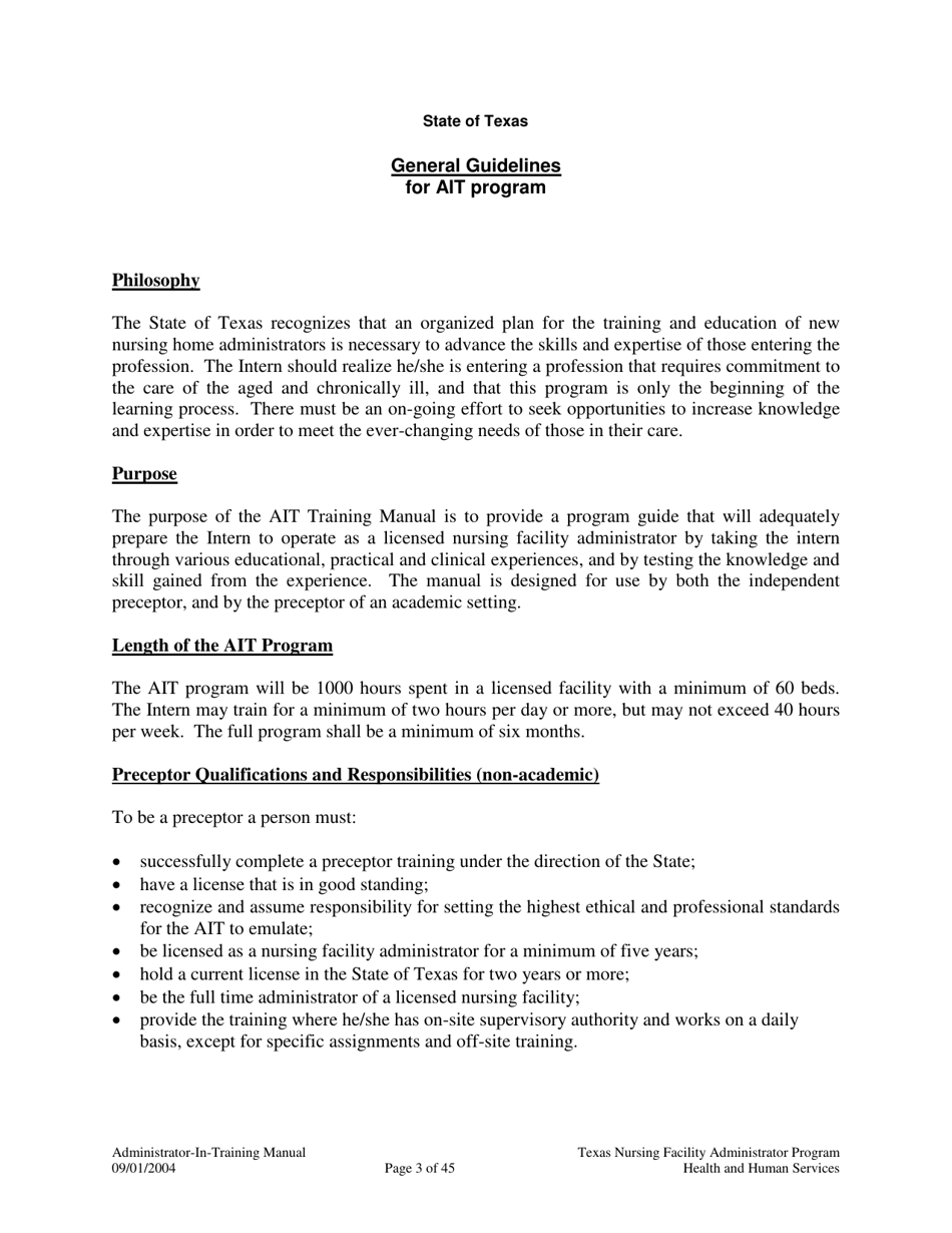 Administrator-In-training Internship Manual - Texas, Page 4