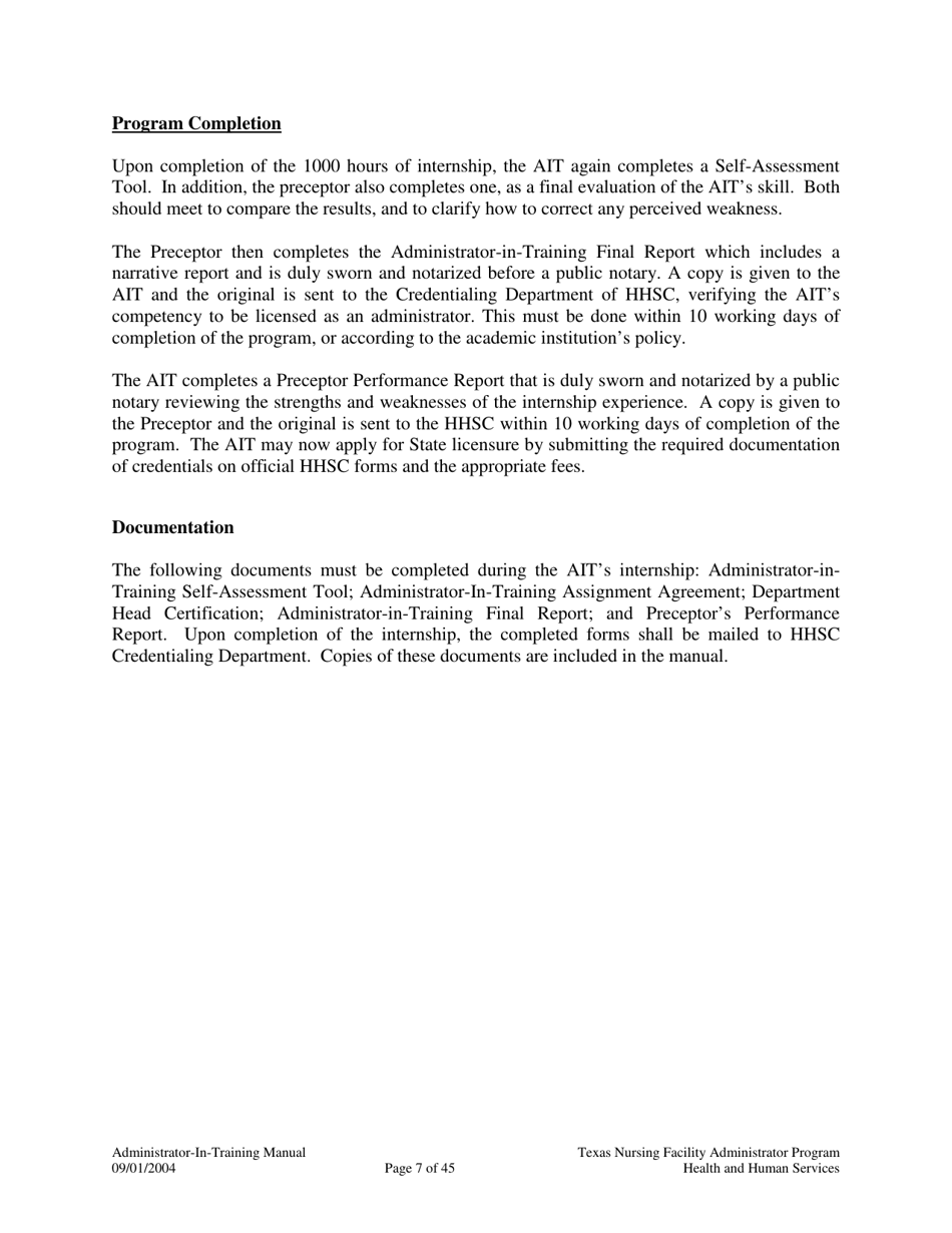 Administrator-In-training Internship Manual - Texas, Page 8