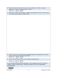 Form IRB2-1 Irb2 Adverse Event &amp; Unanticipated Problem Report - Texas, Page 2