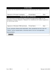 Form IRB2-6 Irb2 Continuing Review or Study Closure - Texas, Page 5