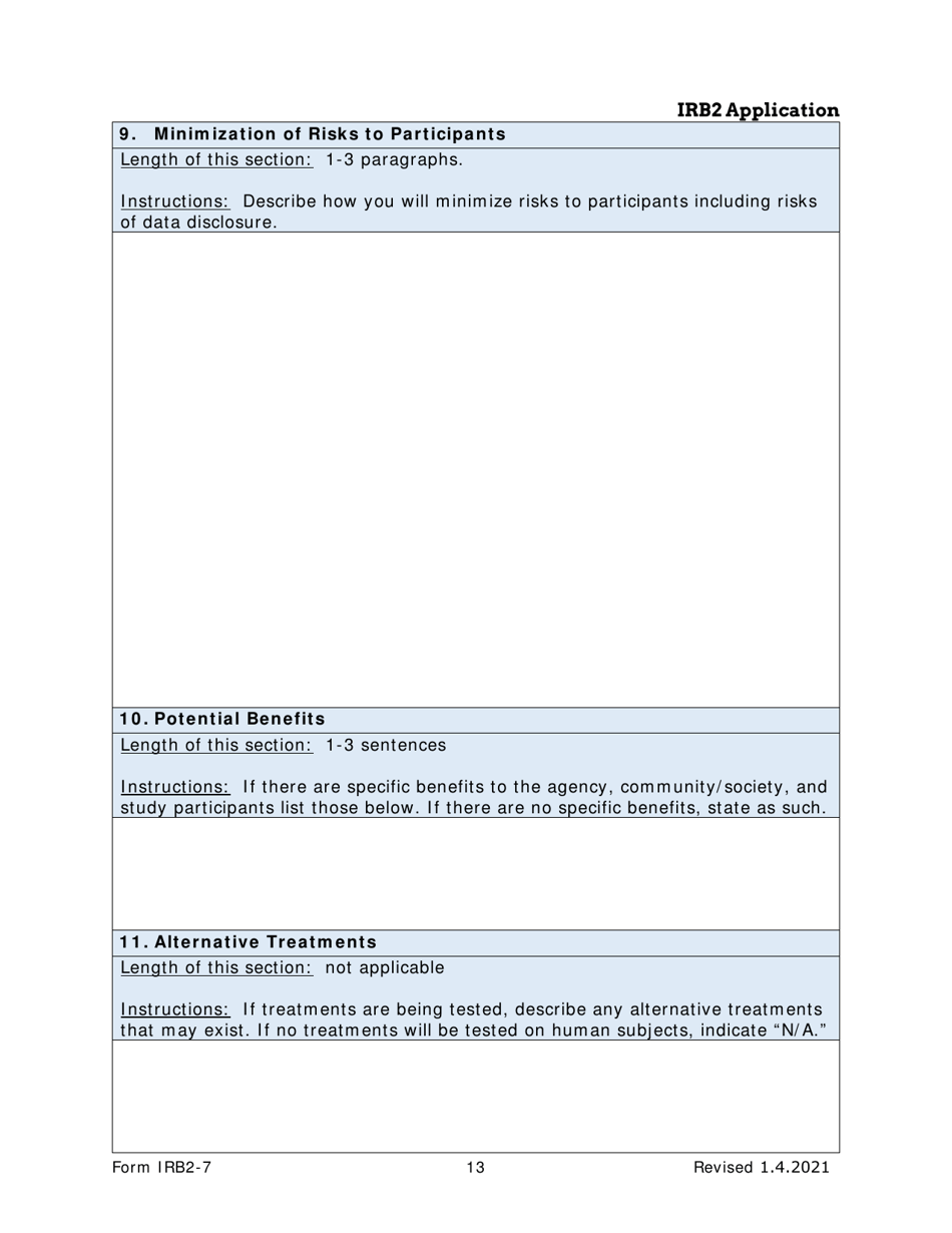 Form IRB2-7 Irb2 Application - Texas, Page 13