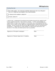 Form IRB2-7 Irb2 Application - Texas, Page 3