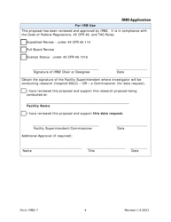 Form IRB2-7 Irb2 Application - Texas, Page 4