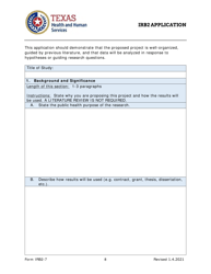 Form IRB2-7 Irb2 Application - Texas, Page 8