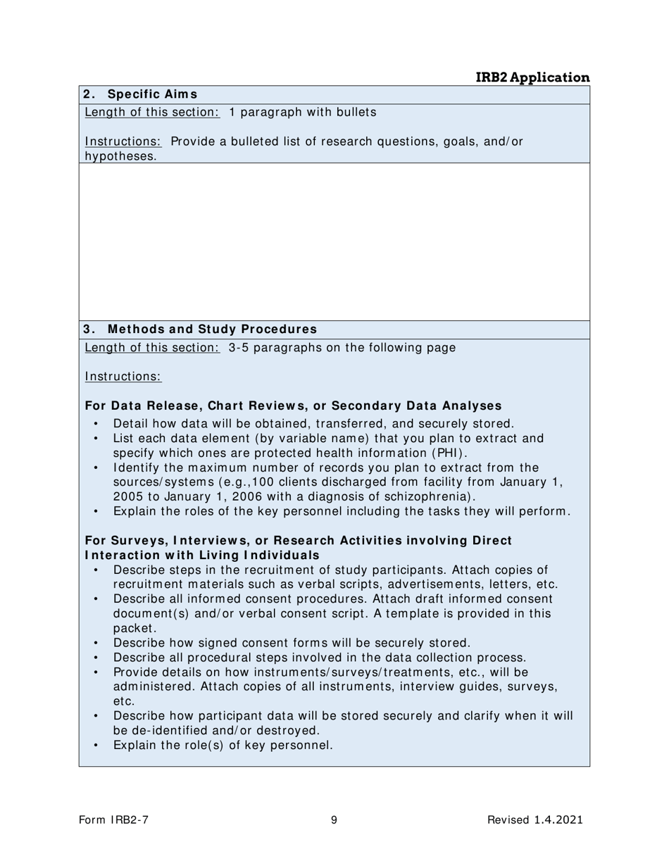 Form IRB2-7 Irb2 Application - Texas, Page 9