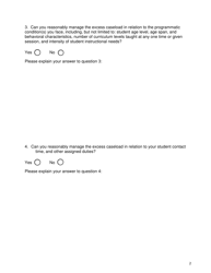 Resource Specialist Caseload Waiver Request, Resource Specialist Teacher Supplemental Form - California, Page 2