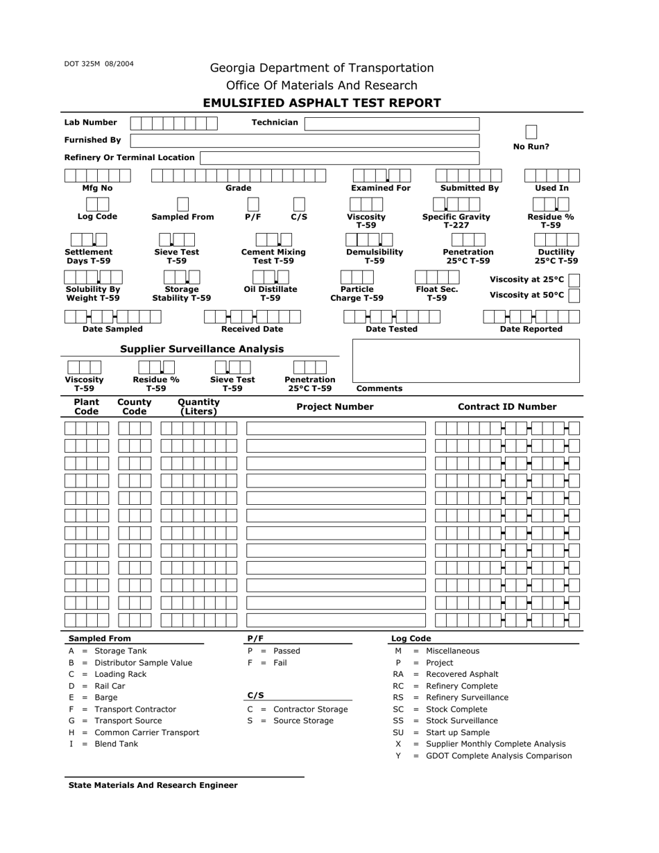 Form DOT325M - Fill Out, Sign Online and Download Printable PDF ...