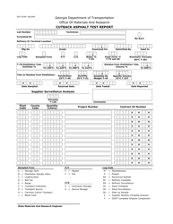 Document preview: Form DOT503M Cutback Asphalt Test Report - Georgia (United States)