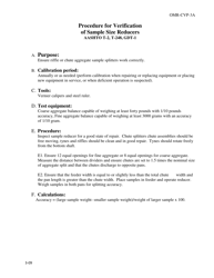 Form OMR-CVP-3A Procedure for Verification of Sample Size Reducers Aashto T-2, T-248, Gdt-1 - Georgia (United States)