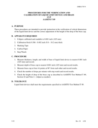 Form OMR-CVP-9 Procedures for the Verification and Calibration of Liquid Limit Device and Brass Cup Aashto T 89 - Georgia (United States)