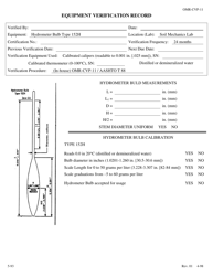 Form OMR-CVP-11 Procedures for the Verification of Critical Dimensions of Hydrometers Bulbs Aashto T 88 - Georgia (United States), Page 2