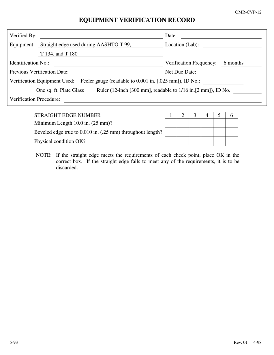 Form OMR-CVP-12 - Fill Out, Sign Online and Download Printable PDF ...