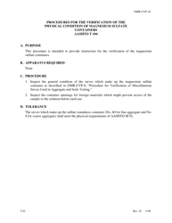 Form OMR-CVP-18 Procedures for the Verification of the Physical Condition of Magnesium Sulfate Containers Aashto T 104 - Georgia (United States)