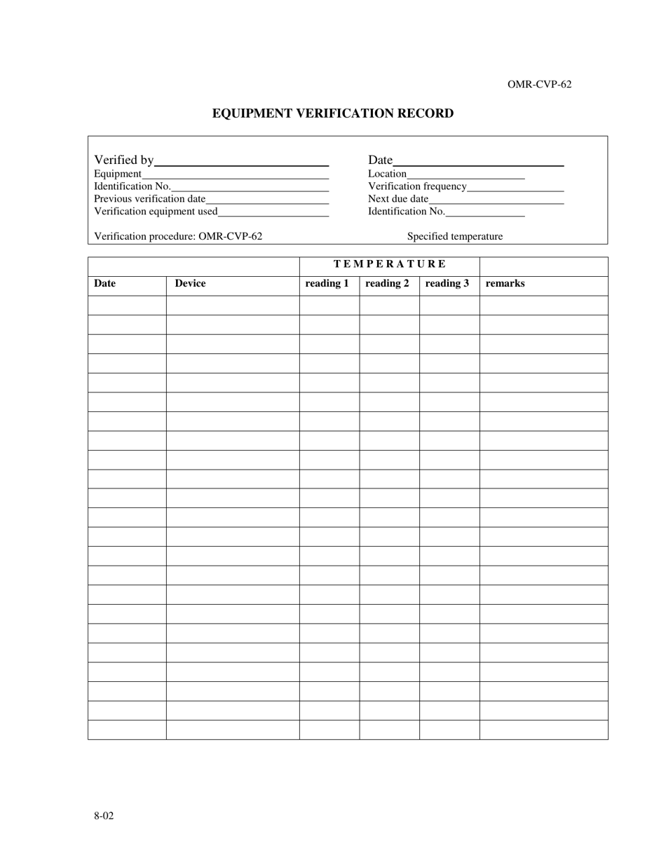 Form OMR-CVP-62 Procedure for the Verification of the Ignition Oven - Georgia (United States), Page 2