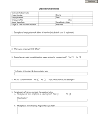 Document preview: Labor Interview Form - Georgia (United States)