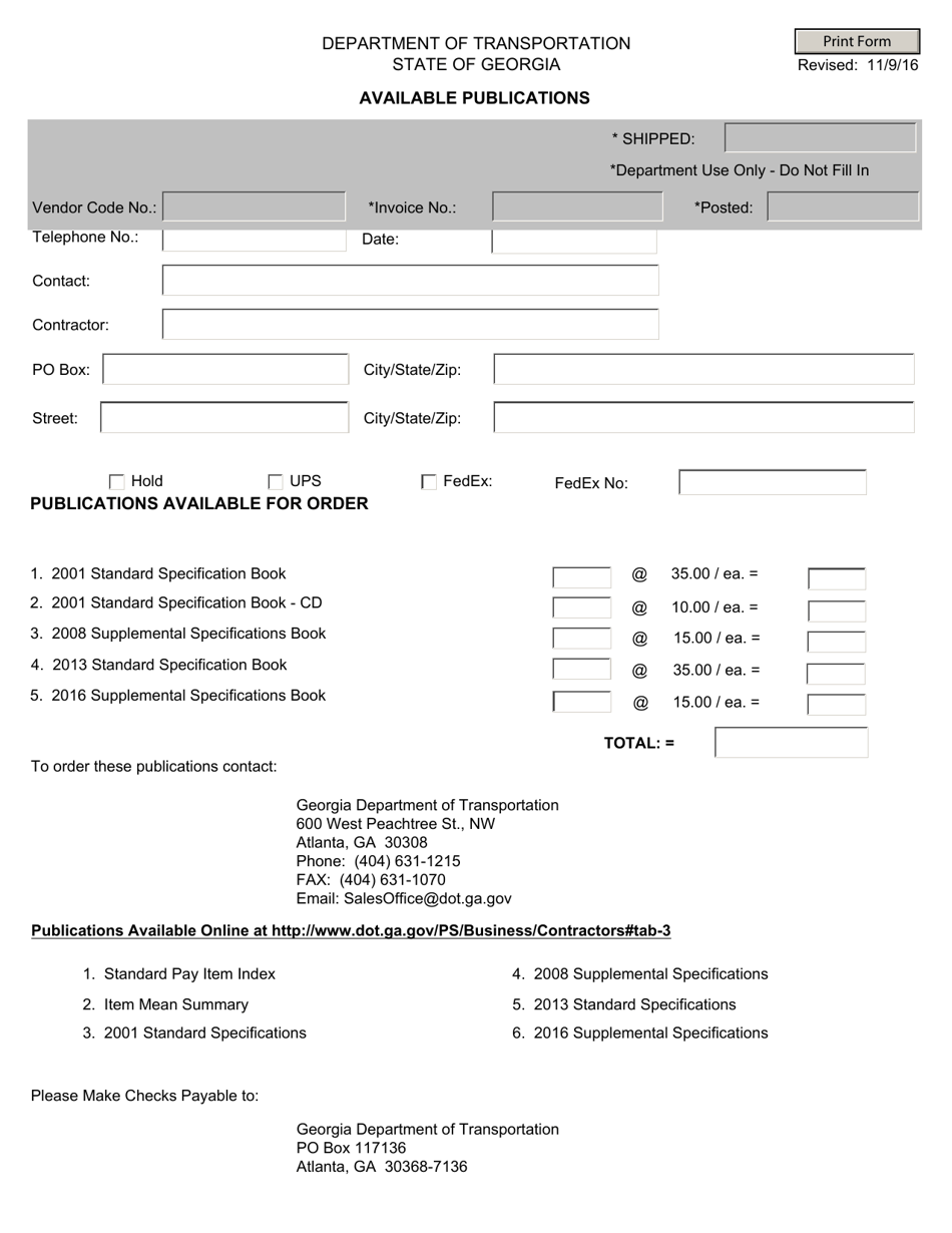 Georgia (United States) Available Publications - Fill Out, Sign Online ...