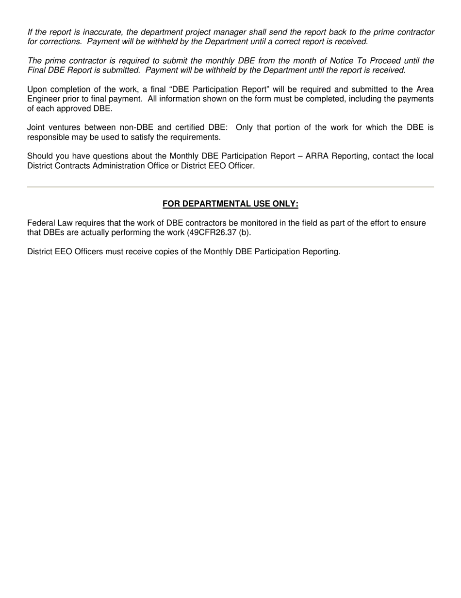 Instructions for Dbe Participation Report - Georgia (United States), Page 3