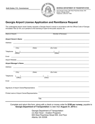 Document preview: Georgia Airport License Application and Remittance Request - Georgia (United States)