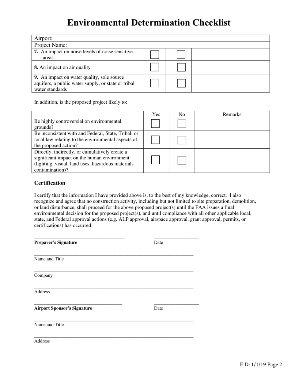 Environmental Determination Checklist - Georgia (United States), Page 2