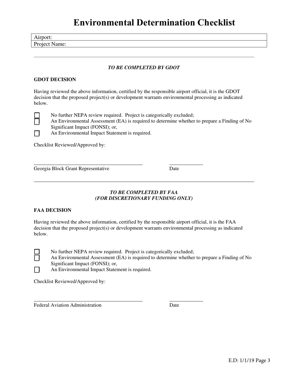 Environmental Determination Checklist - Georgia (United States), Page 3