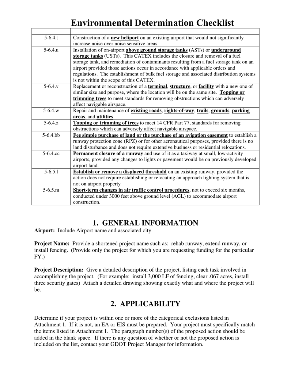 Environmental Determination Checklist - Georgia (United States), Page 5