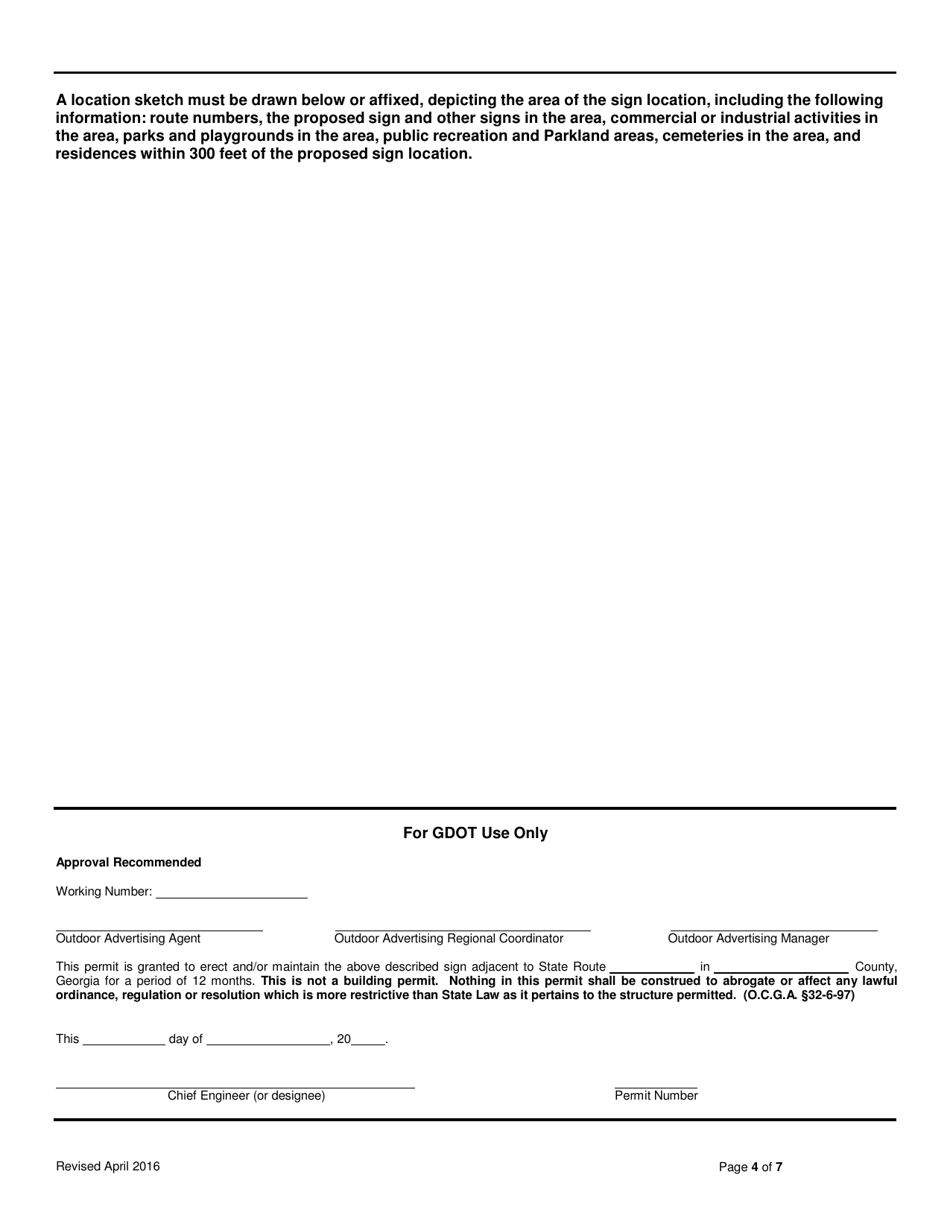 Application for an Outdoor Advertising Sign Permit - Georgia (United States), Page 4