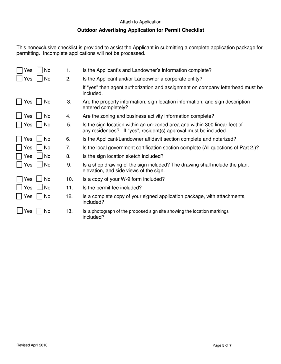 Application for an Outdoor Advertising Sign Permit - Georgia (United States), Page 5