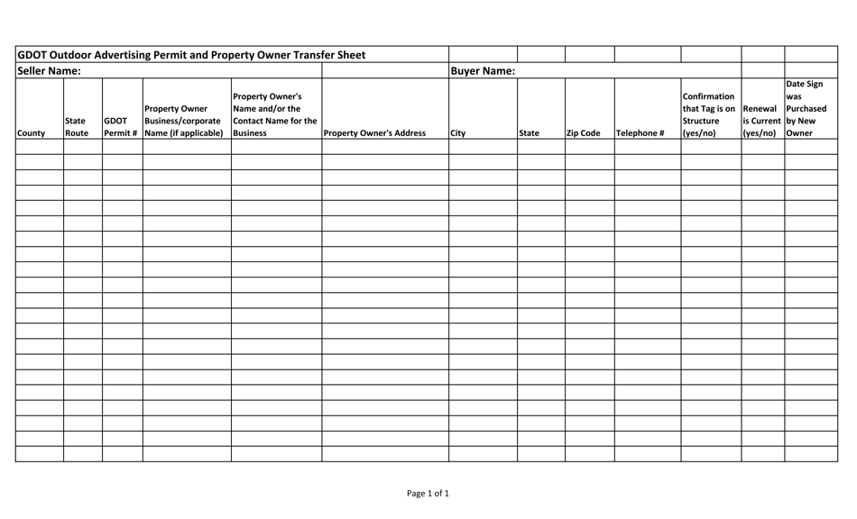 Gdot Outdoor Advertising Permit Transfer(S) - Georgia (United States), Page 2