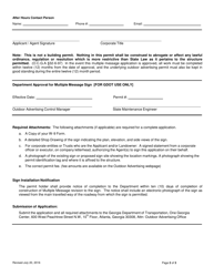Application for Multiple Message Sign Permit - Georgia (United States), Page 2