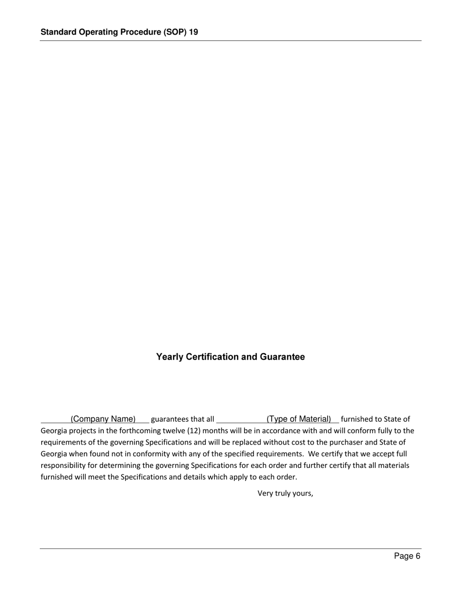Form SOP19 Inspection of Concrete Pipe, Precast Manhole and Miscellaneous Precast Products - Georgia (United States), Page 6