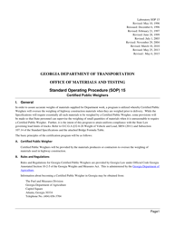 Form SOP15 Certified Public Weighers - Georgia (United States)