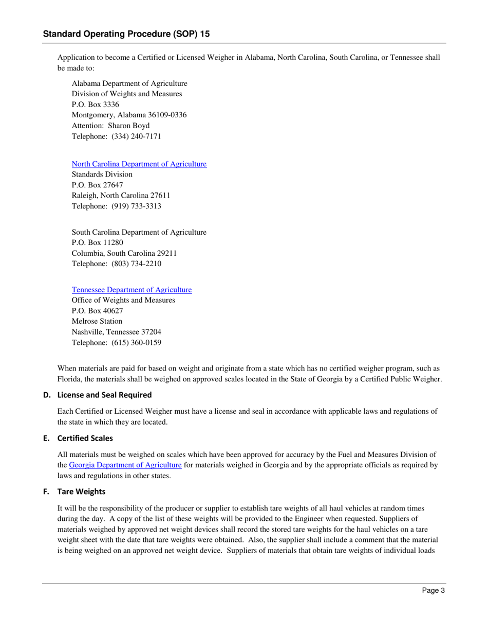 Form SOP15 Certified Public Weighers - Georgia (United States), Page 3