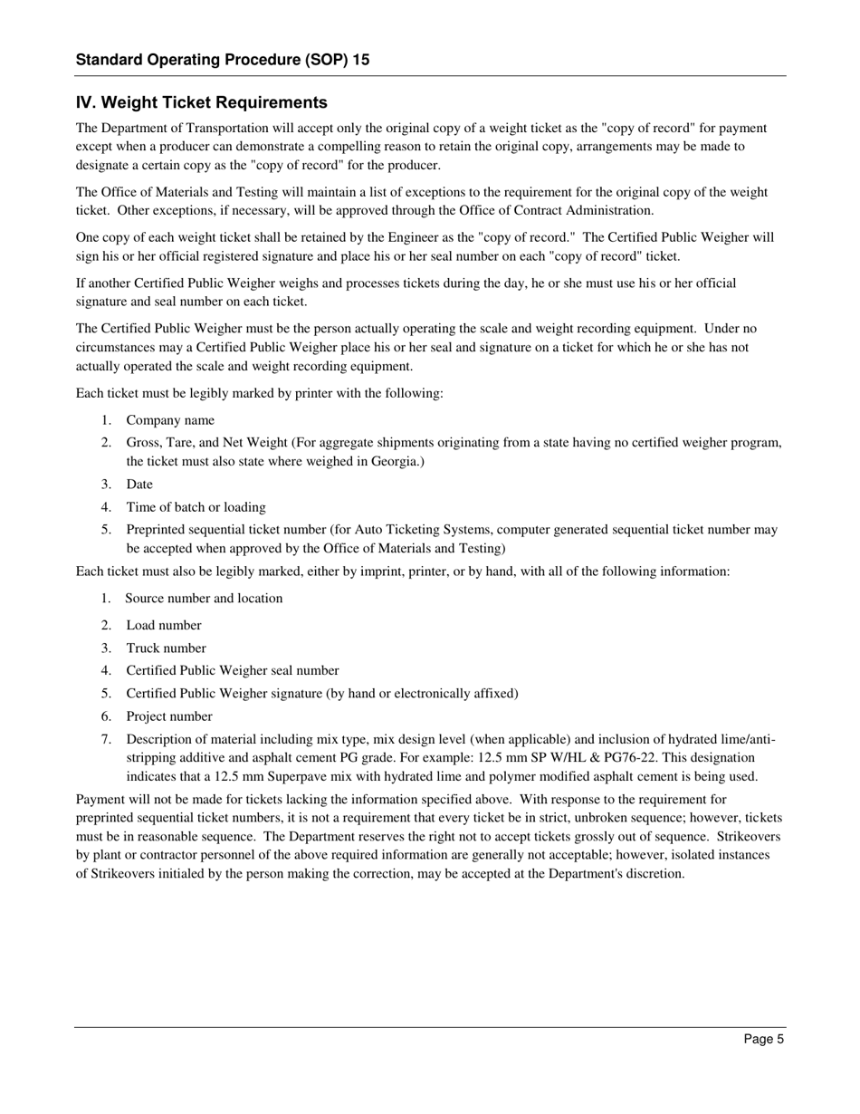 Form SOP15 Certified Public Weighers - Georgia (United States), Page 5