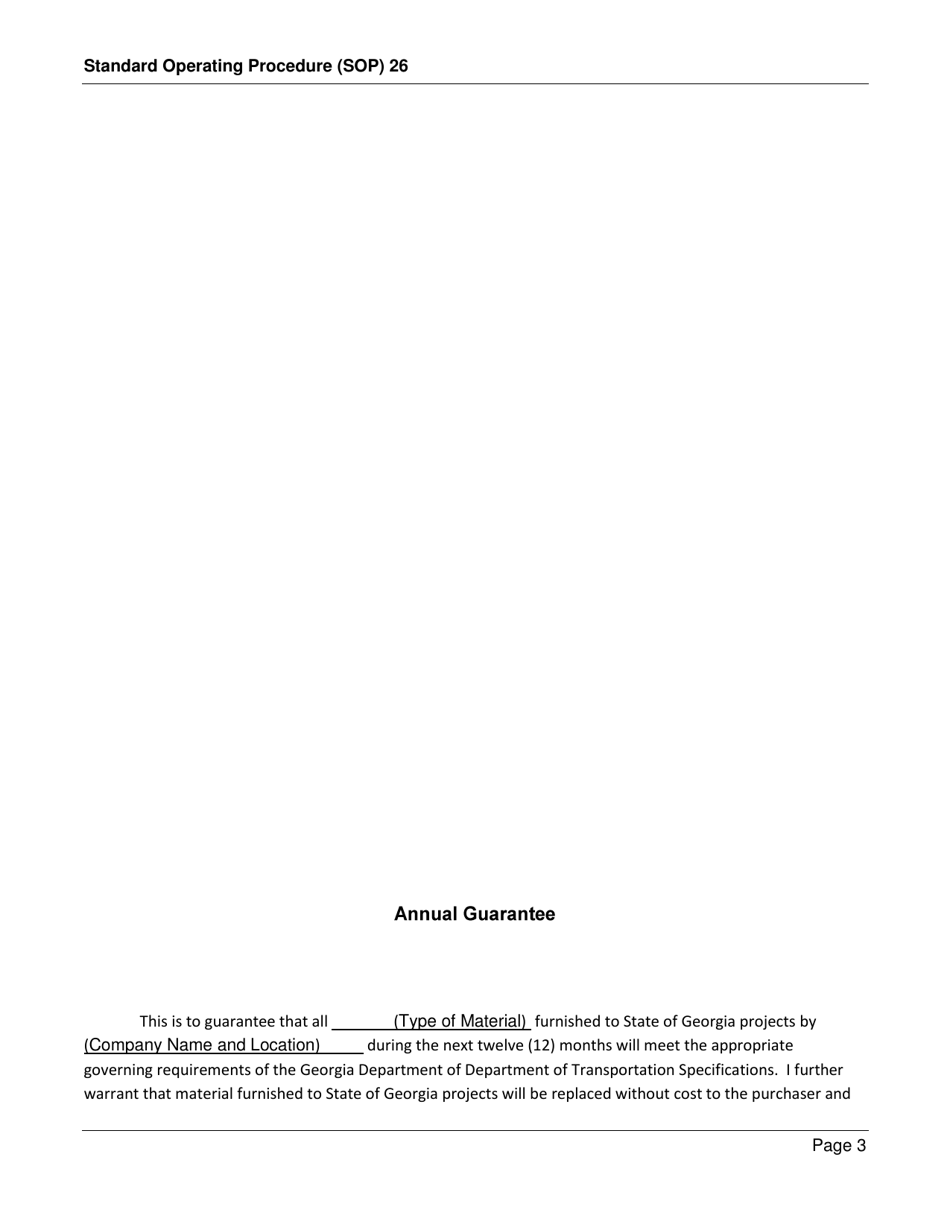 Form SOP26 Inspection of Epoxy Coated Reinforcement Steel - Georgia (United States), Page 3