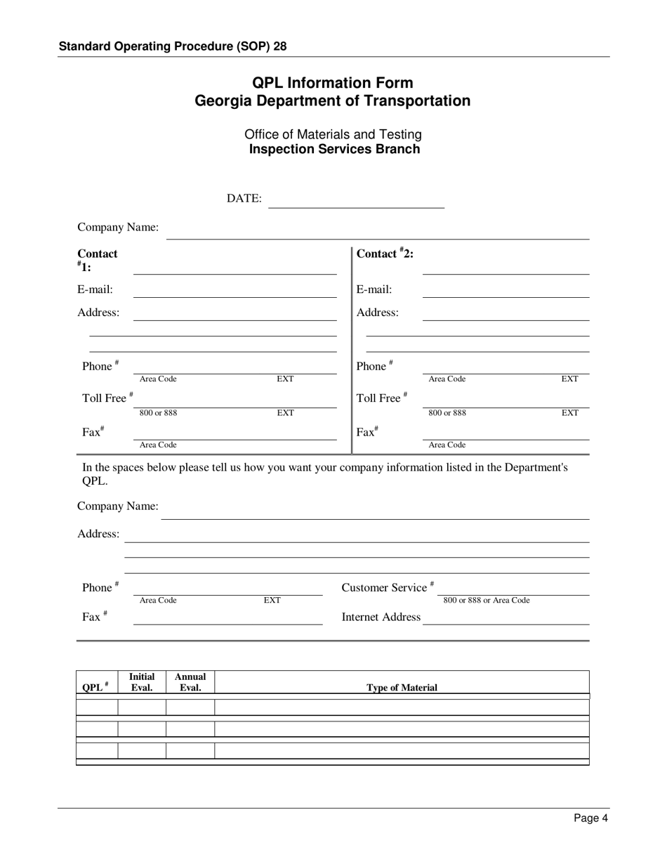 Form SOP28 Inspection of Thermoplastic Drainage Pipe - Georgia (United States), Page 4