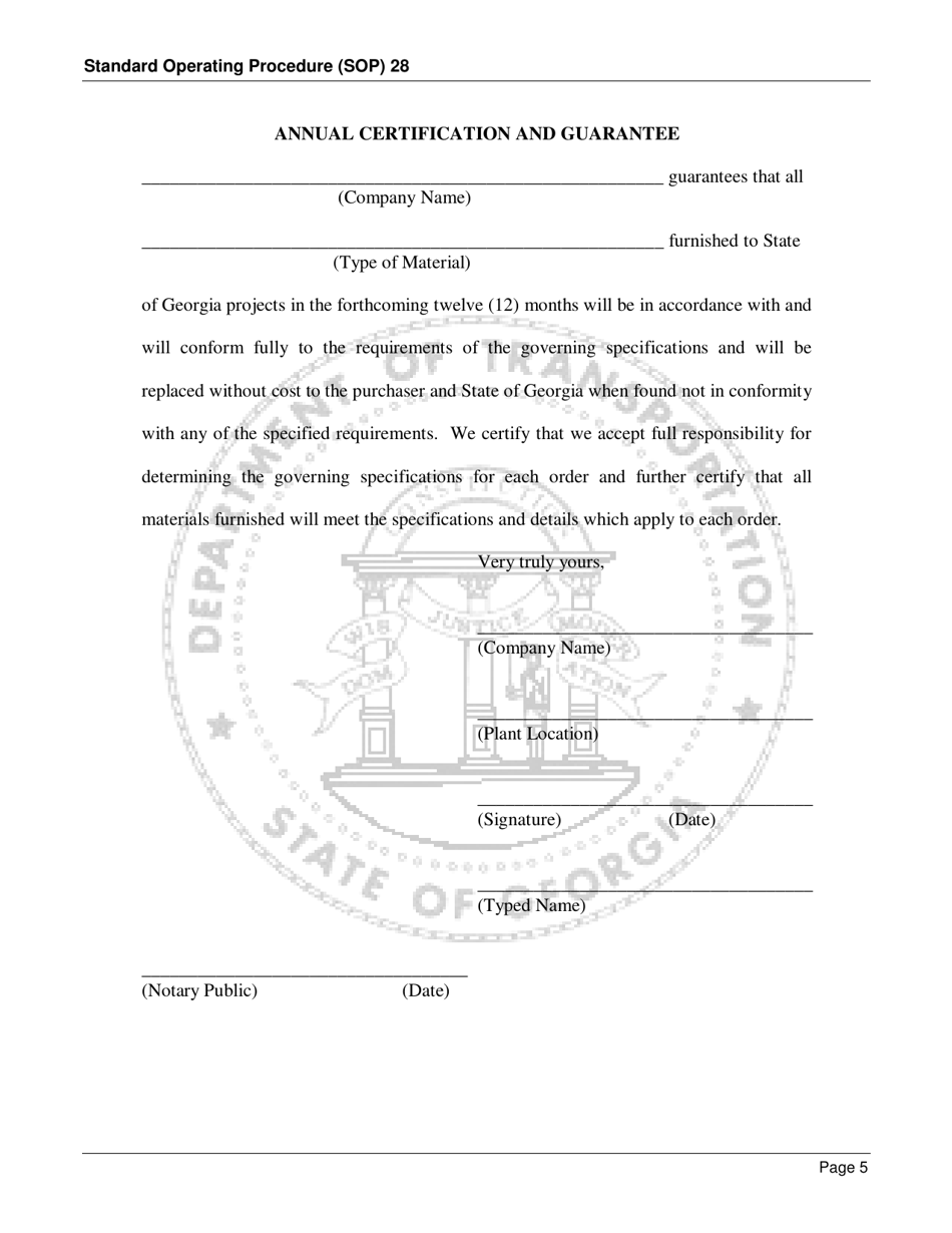 Form SOP28 Inspection of Thermoplastic Drainage Pipe - Georgia (United States), Page 5