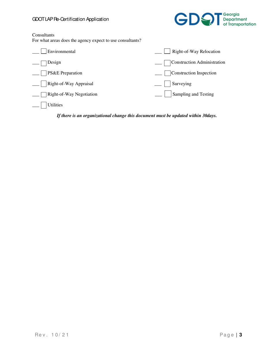 Local Administered Project Re-certification Application - Georgia (United States), Page 10