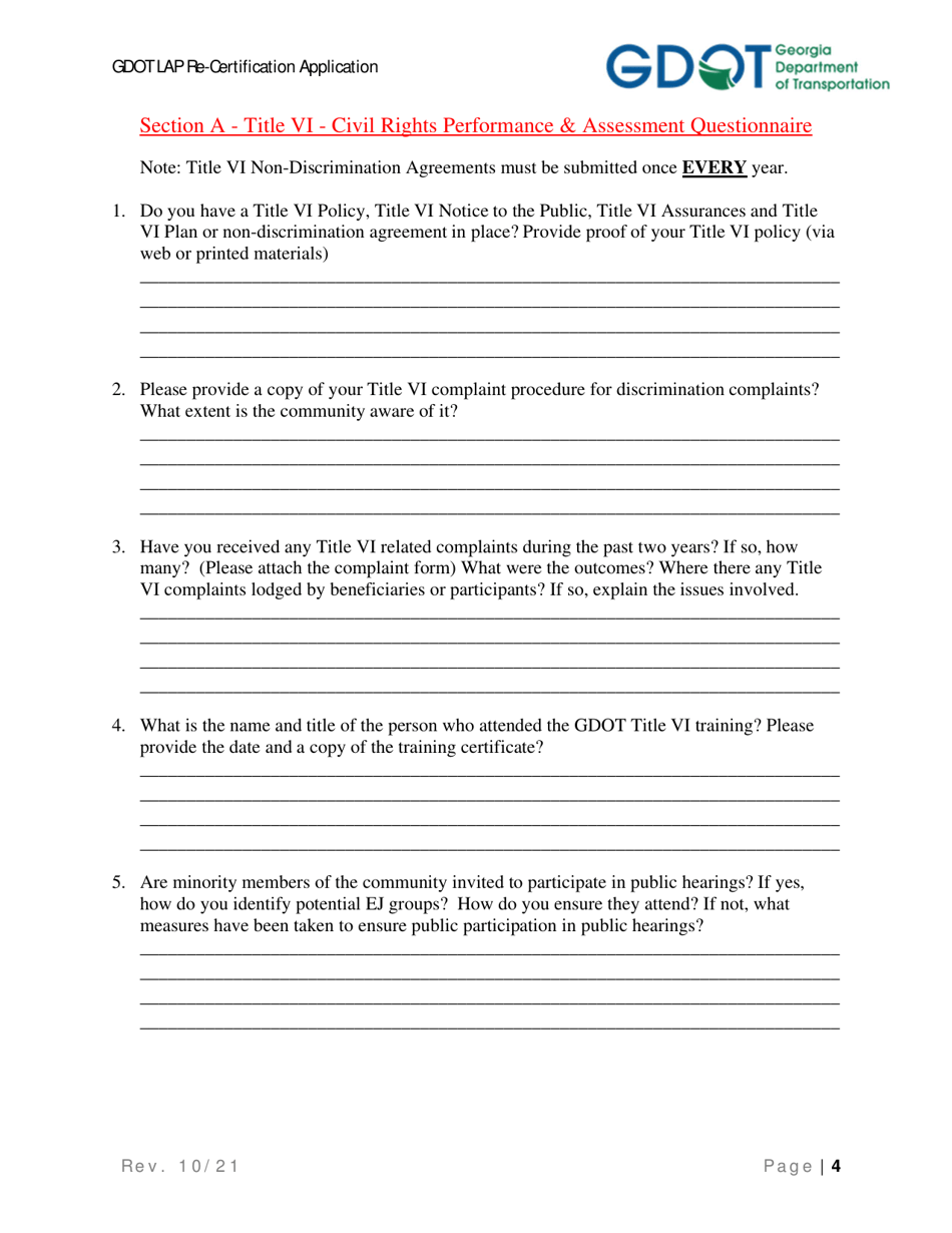 Local Administered Project Re-certification Application - Georgia (United States), Page 11