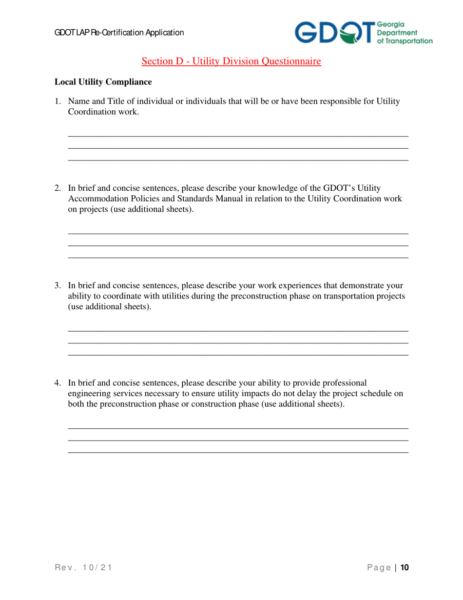 Local Administered Project Re-certification Application - Georgia (United States), Page 17