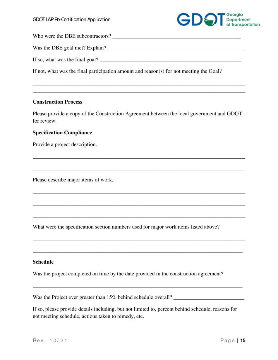 Local Administered Project Re-certification Application - Georgia (United States), Page 22