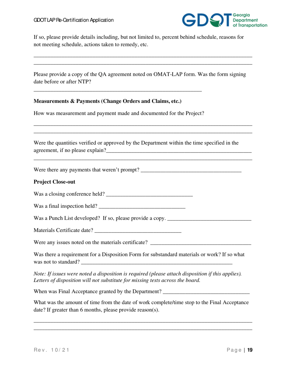 Local Administered Project Re-certification Application - Georgia (United States), Page 26