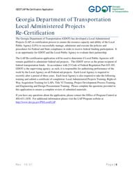 Local Administered Project Re-certification Application - Georgia (United States), Page 2