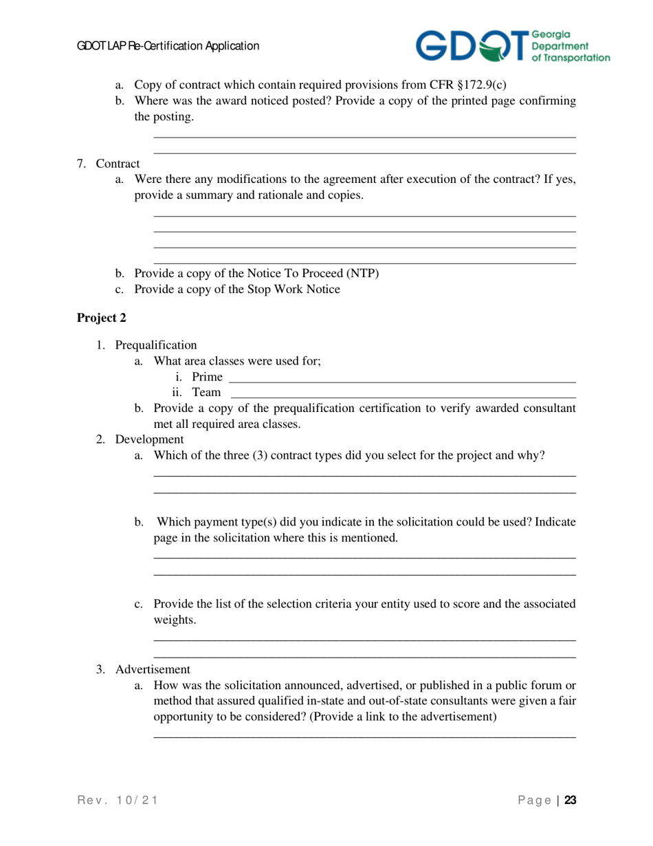 Local Administered Project Re-certification Application - Georgia (United States), Page 30