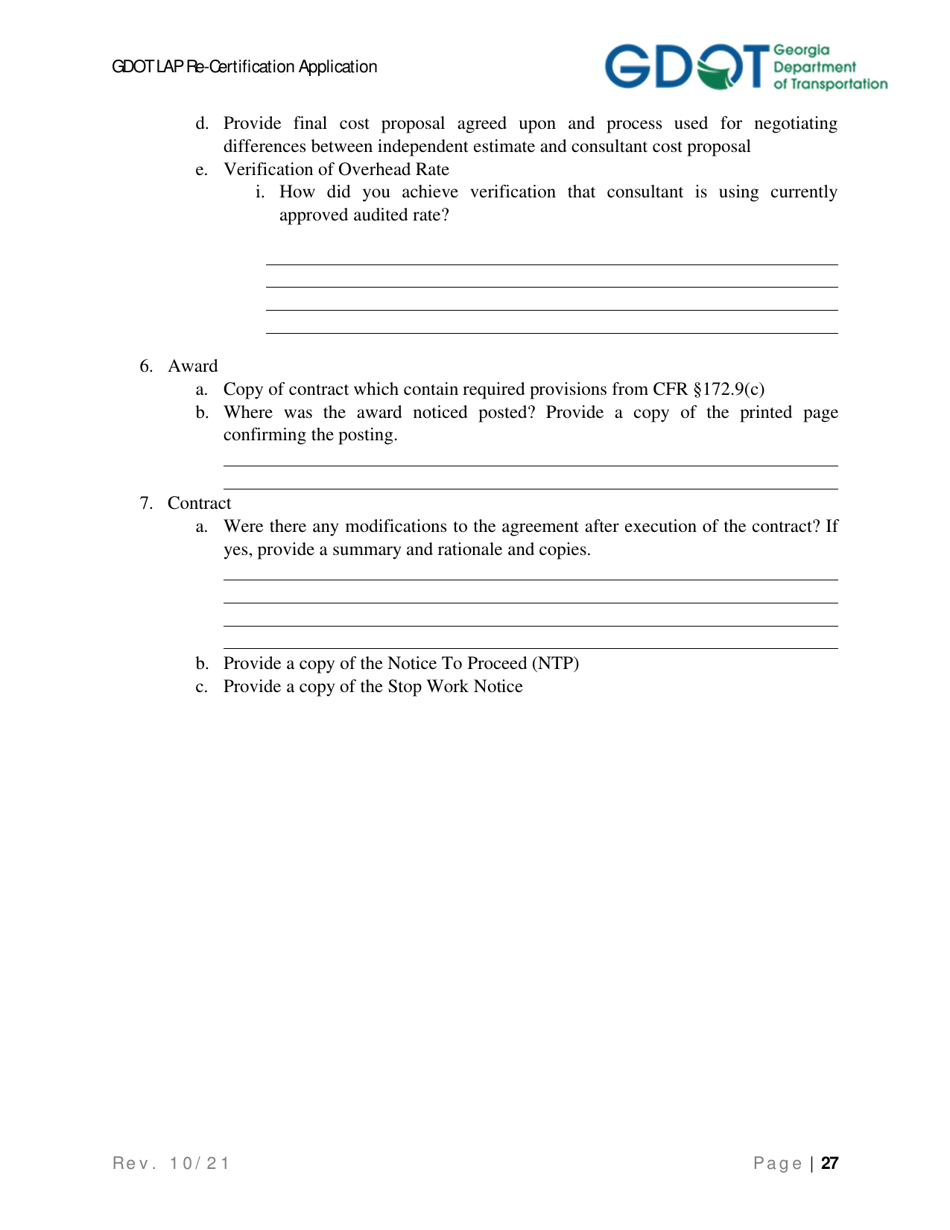 Local Administered Project Re-certification Application - Georgia (United States), Page 34