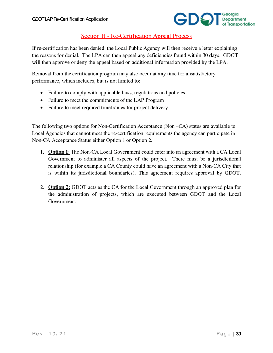 Local Administered Project Re-certification Application - Georgia (United States), Page 37