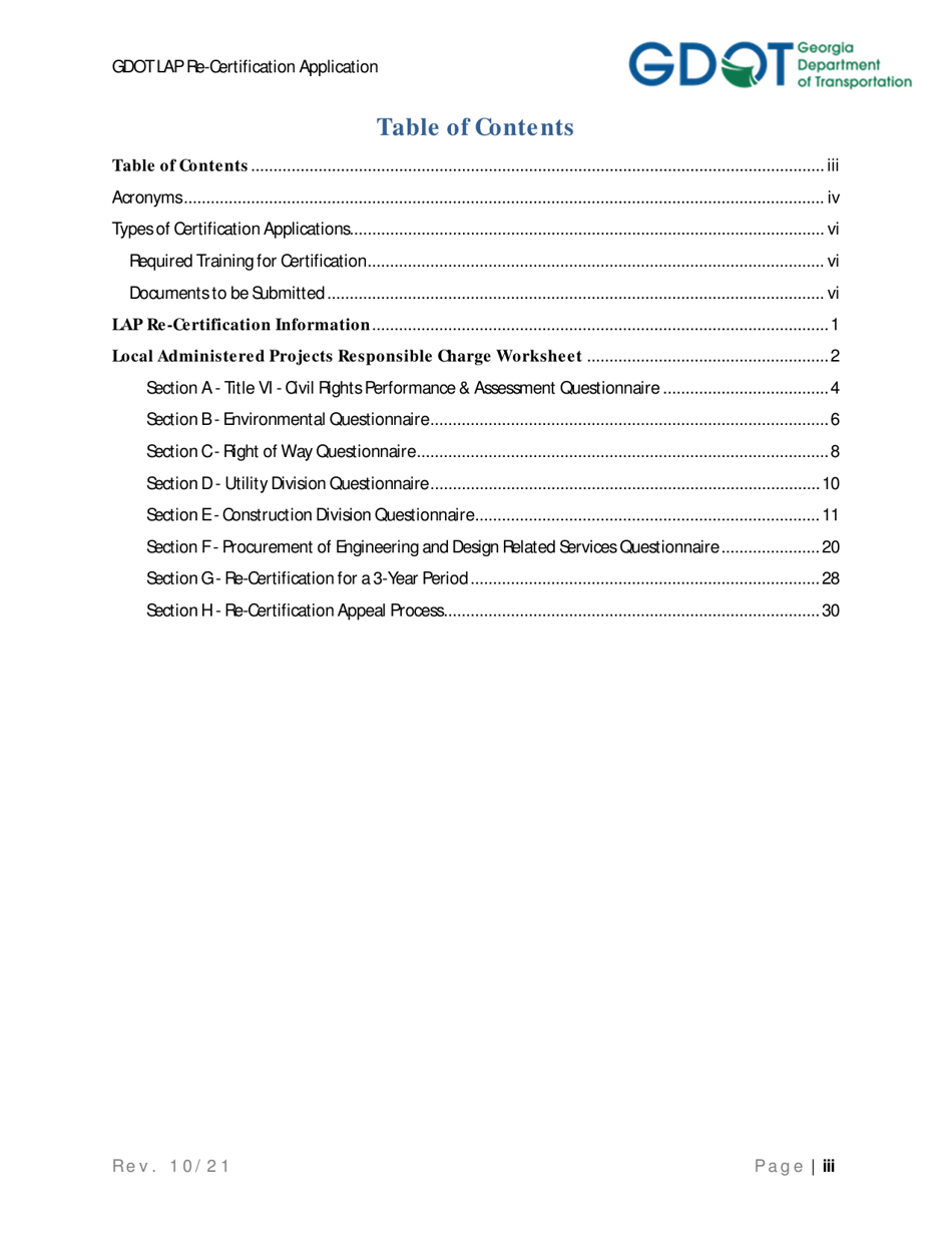 Local Administered Project Re-certification Application - Georgia (United States), Page 3