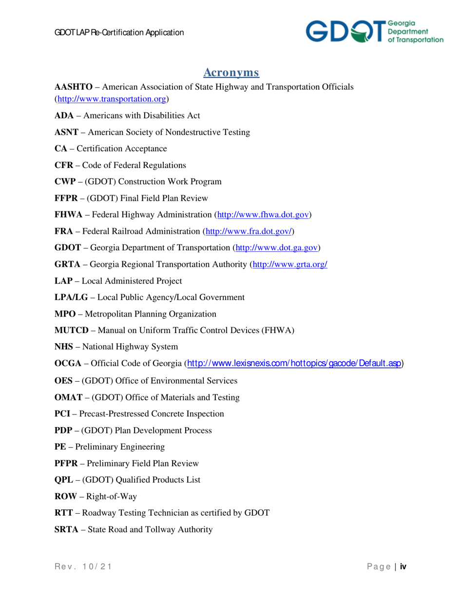 Local Administered Project Re-certification Application - Georgia (United States), Page 5