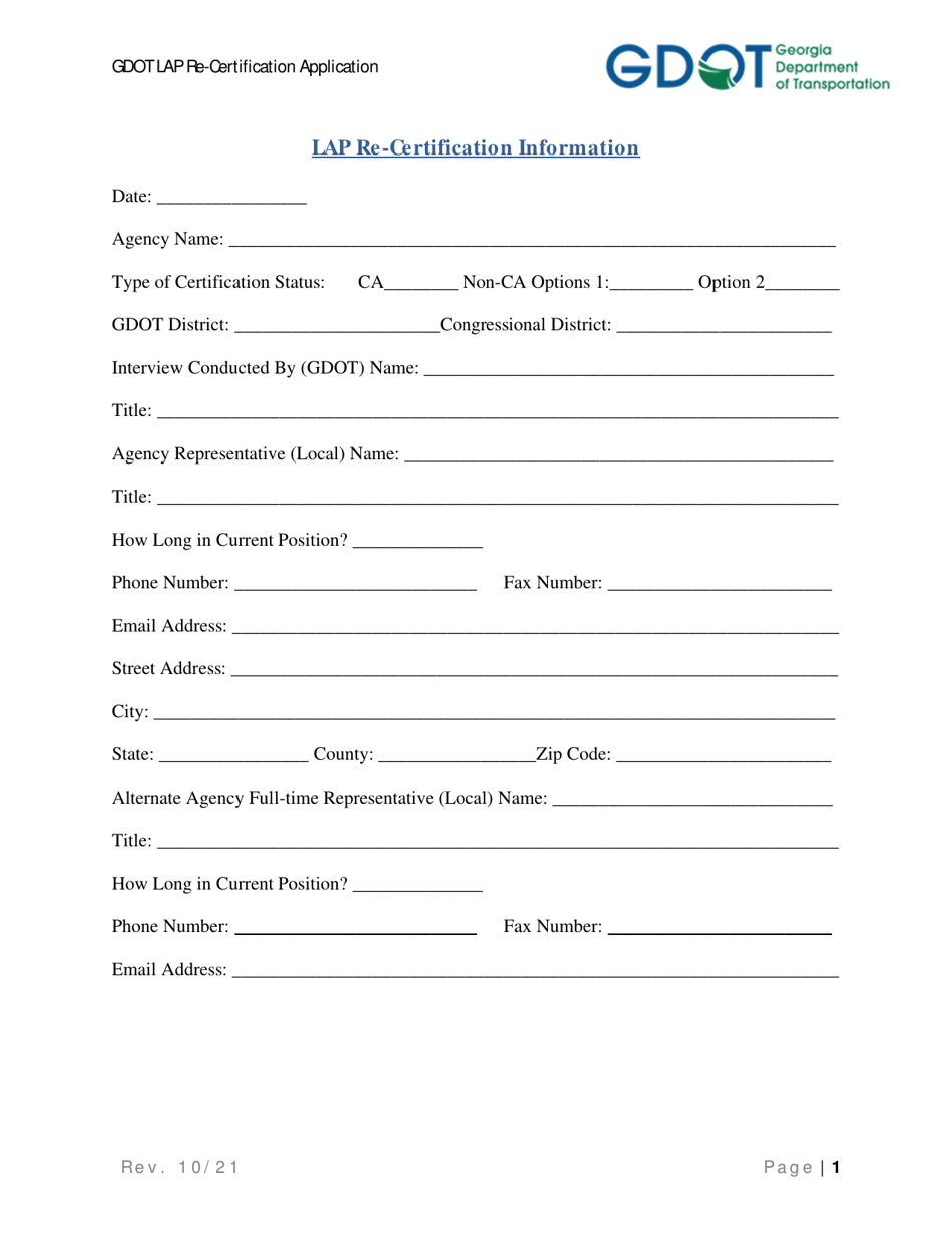 Local Administered Project Re-certification Application - Georgia (United States), Page 8