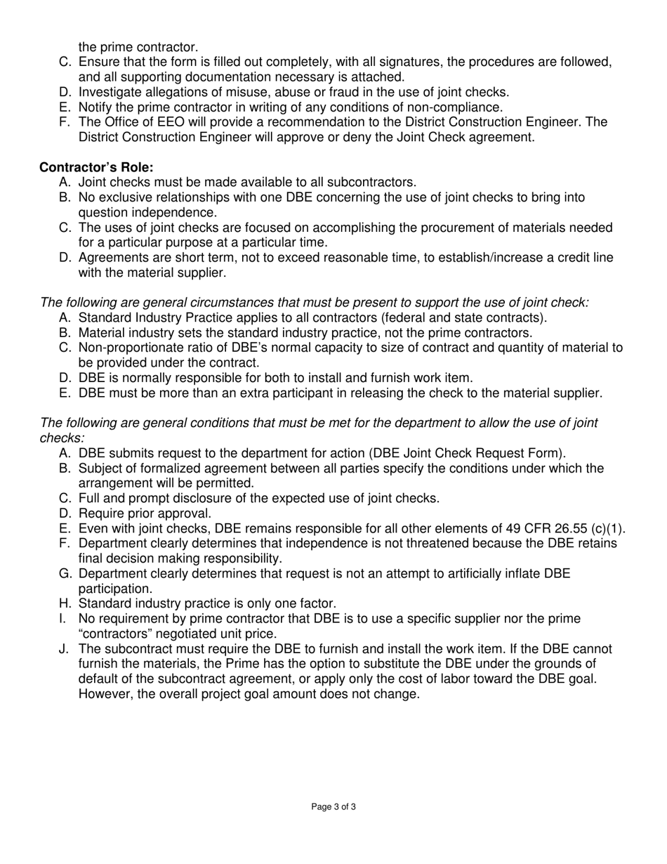 Dbe Joint Check Request Form - Georgia (United States), Page 3