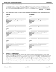 Form SF-12 Application Affidavit - Georgia Dream Homeownership Program - Georgia (United States), Page 4